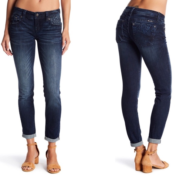 NWOT Low Rise Skinny w/ Floral Embroidered Pockets - Picture 8 of 8